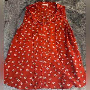 Fun2Fun Ulrica Tie Neck Blouse Burnt Orange